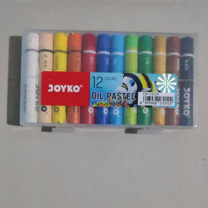 Joyko Krayon Oil Pastel 12 Warna Twist Crayon Putar Non Toxic anak Menggambar