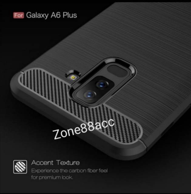 Silicon Case SAMSUNG A6 Plus J8 Softcase iPAKY Carbon Casing Cover TPU