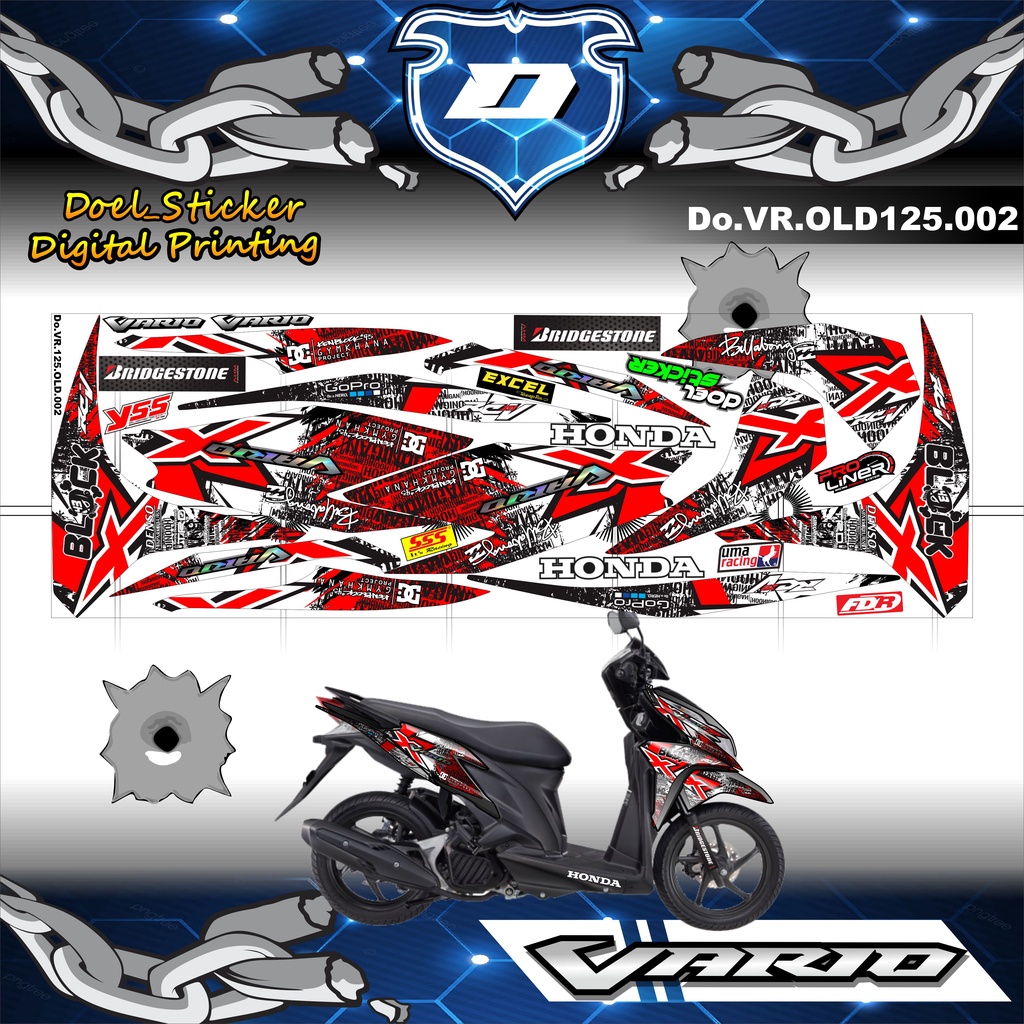 STRIPING VARIO 125 OLD - STRIPING VARIASI HONDA VARIO 125 OLD HOONIGAN Terbaru 002