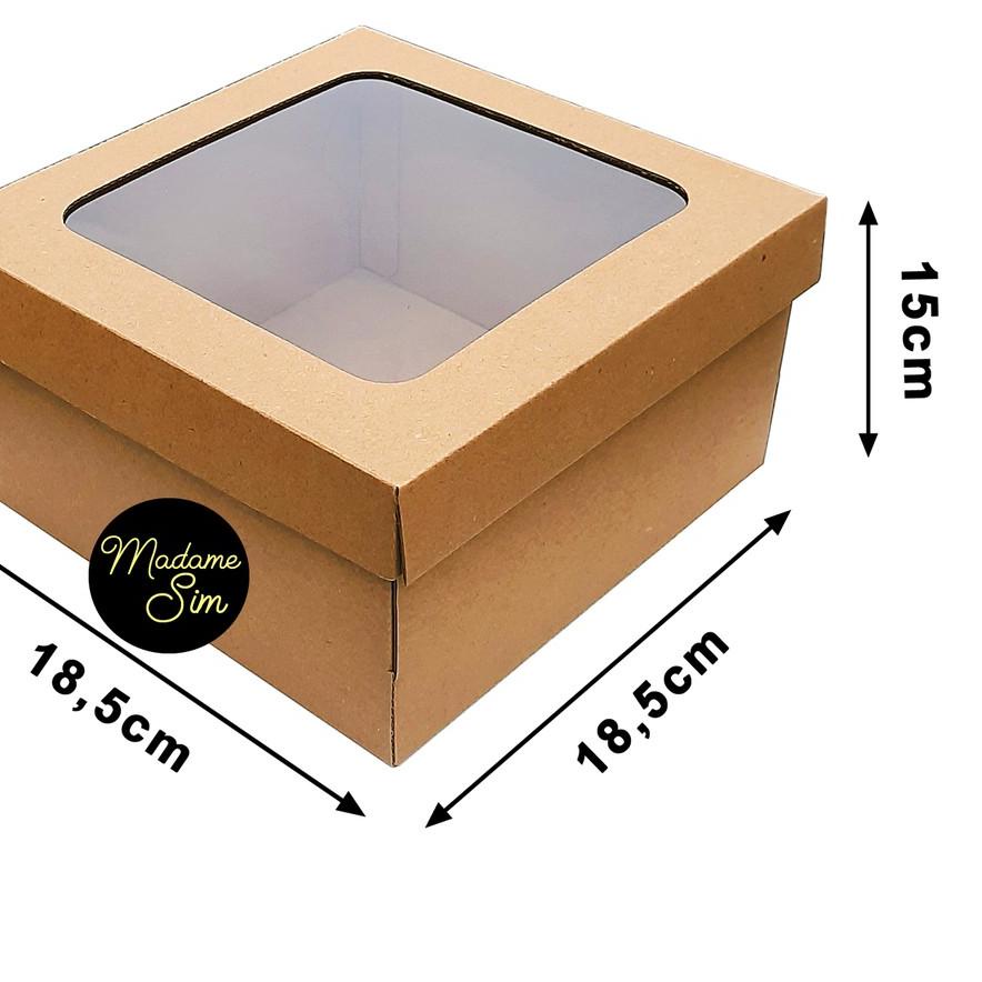 

Berkualitas KOTAK KUE - CAKE BOX - DUS BOLU 18 x 18 x 15 CM - JENDELA ISI 10 PCS