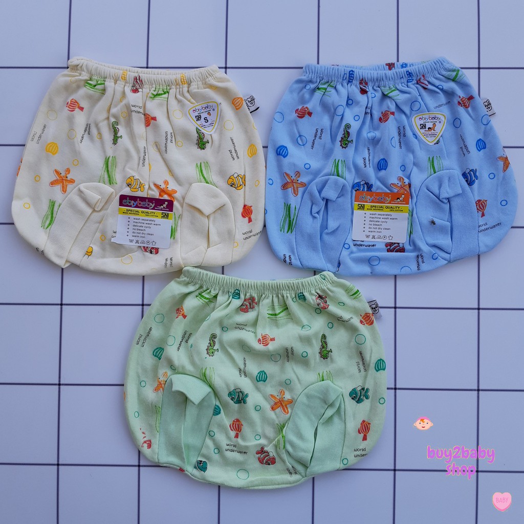 Celana bayi Abiy Baby model POP warna motif sablon Isi 6 PCS