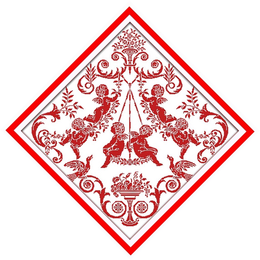 Paket Kristik Malaikat Cupid Valentine [ Sulam Strimin Pola Kain DIY ]