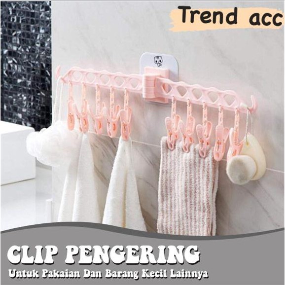 Trend-Gantungan Jemuran Tempel Wall Hanger Jepitan Baju Jemur Pakaian