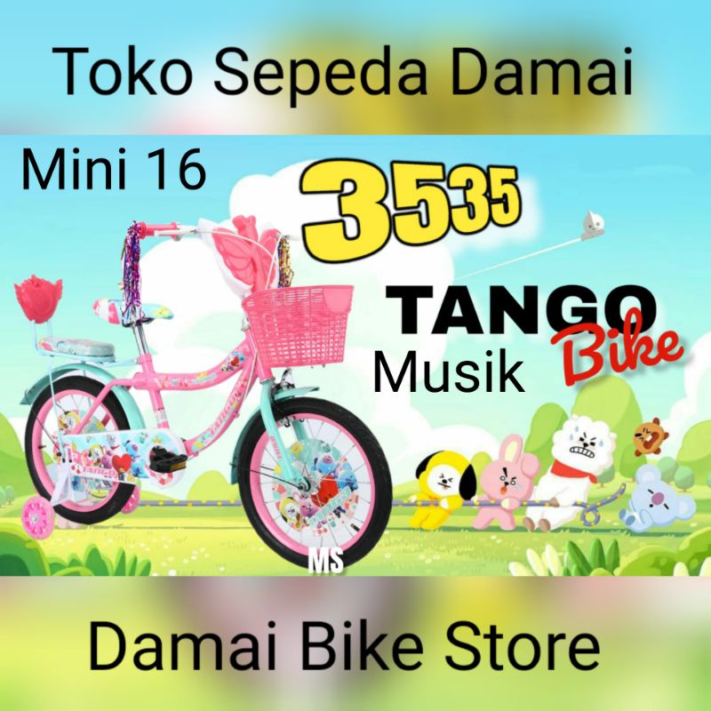 SEPEDA ANAK CEWEK MUSIK MINI 16 TANGO TERMURAH