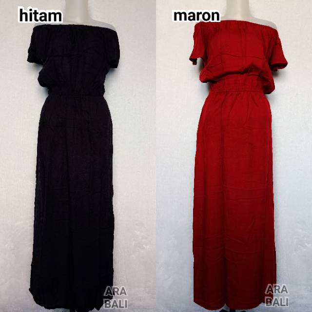 DRESS SABRINA ROK PANJANG POLOS BALI