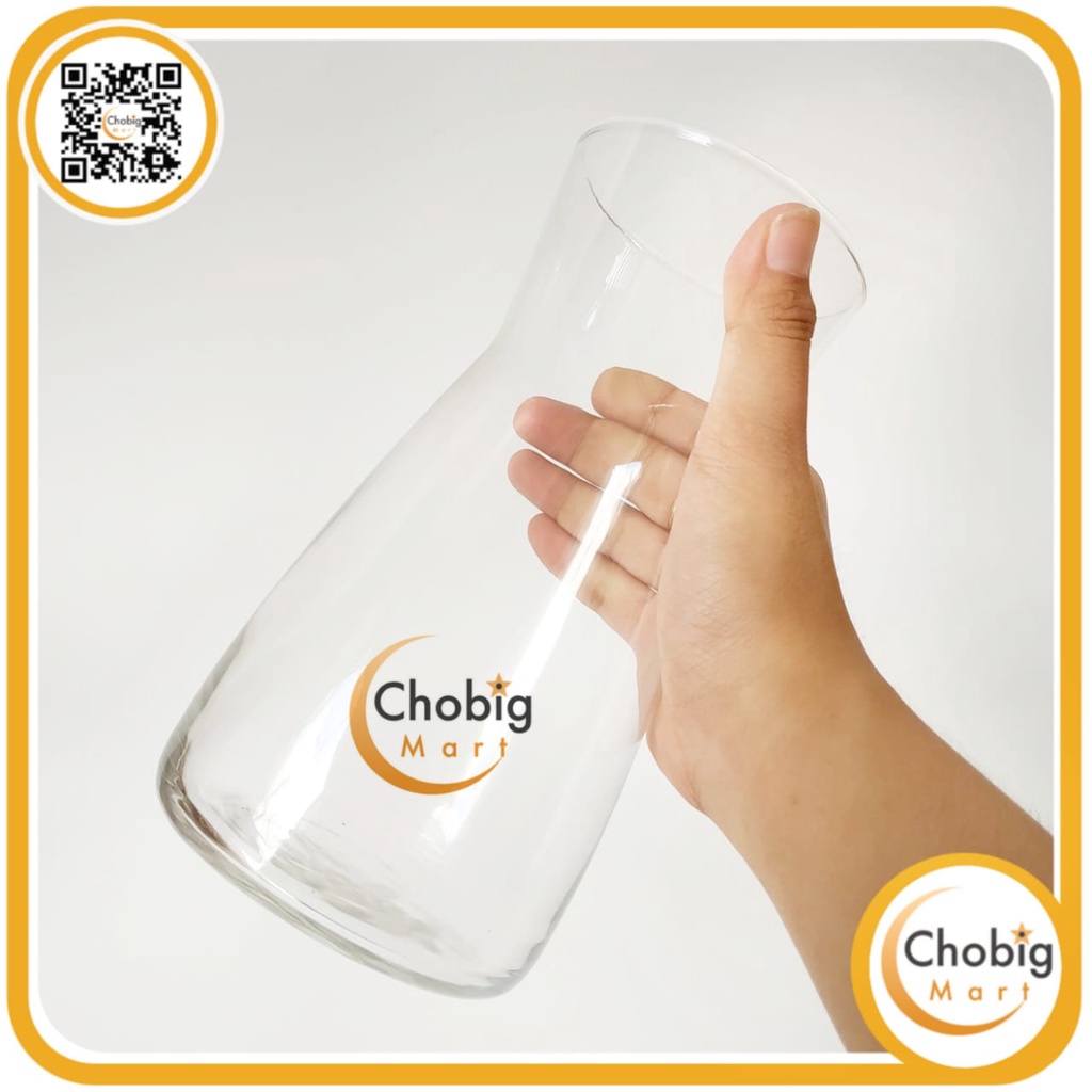 CHOBIG Vas Bunga Kaca Bening 1L / Pitcher Jar Jug Minuman 1 Liter