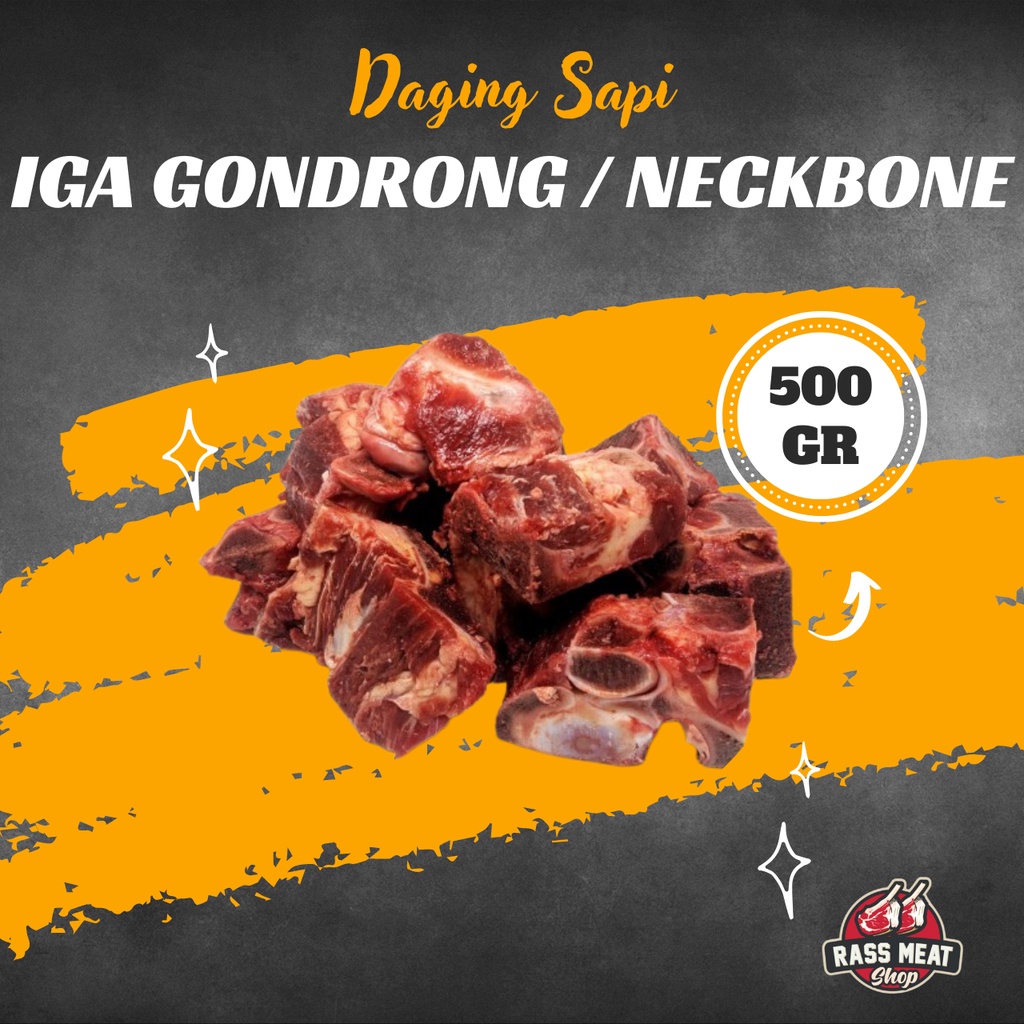 

Australian Neck Bone Beef / Tulang Sop / Tulang Leher / Iga Gondrong Sapi Grade A 500gr Halal