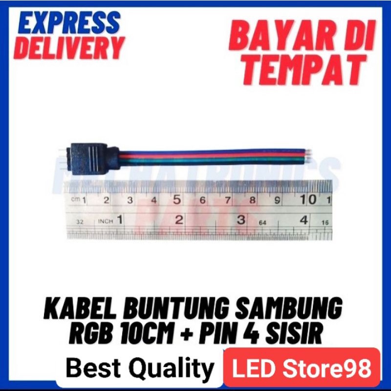 KABEL BUNTUNG RGB 10 CM + PIN 4 SISIR