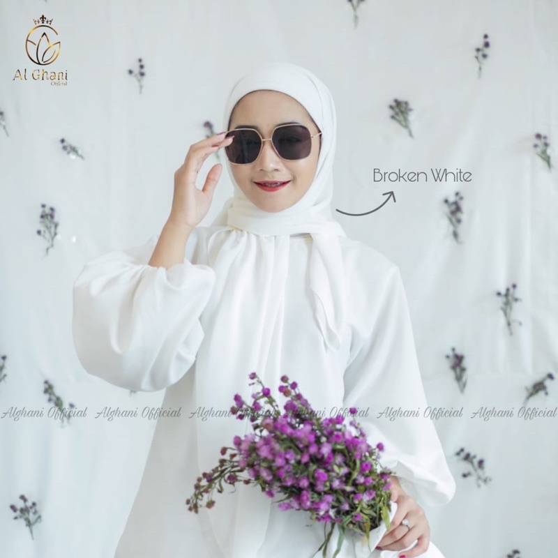 ALGHANI - HIJAB SEGIEMPAT INSTAN PLUS INNER 2IN1 SEGITIGA INSTAN INNER CERUTY BABYDOLL 120CM X 120CM