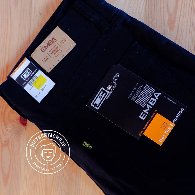 Celana Panjang Emba Casual Hitam Grade Ori Pria Cowok Laki-laki