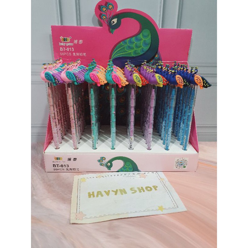 (4pc) pensil lantu/lantu bensia/pensil cabut lucu/pensil bongkar pasang-BURUNG