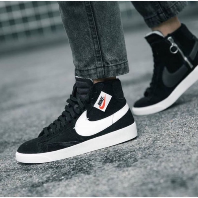 nike blazer mid rebel black white