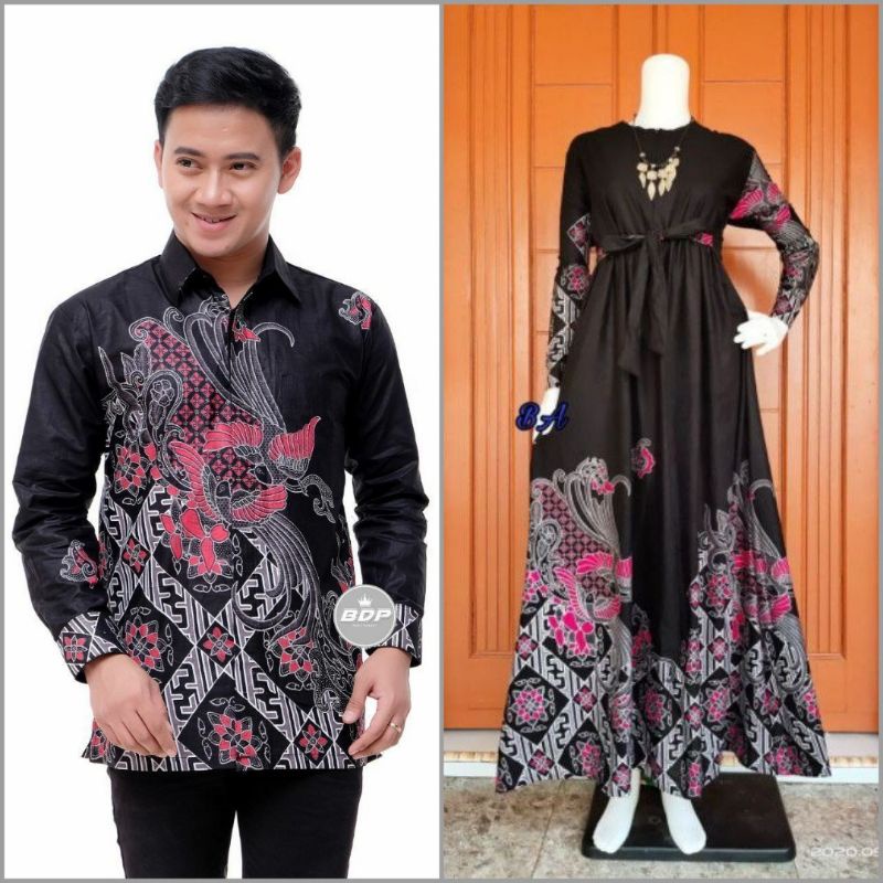 Maura Couple - Sania Ruffle Batik Couple GARANSI TERMURAH-Kanari ireng