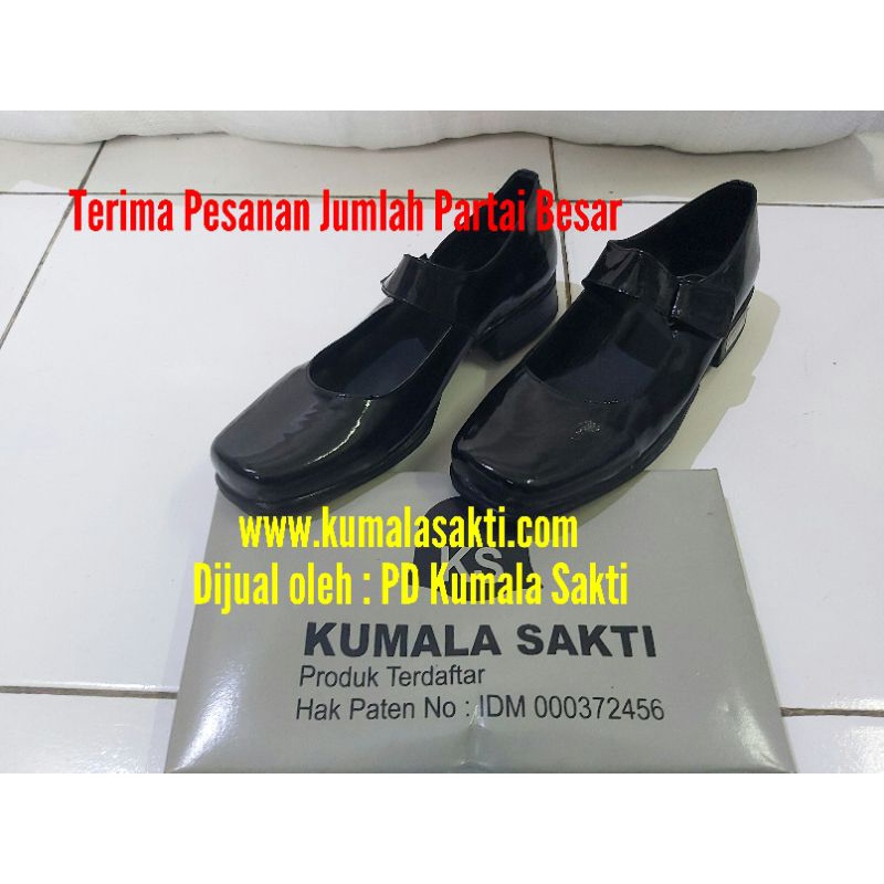 Sepatu Polwan PDH Kilap Tapi 1 Perekat Hak 3cm |Sepatu Paskibraka|Peci Paskibraka|Garuda Viber Peniti|Pangkat Paskibraka|Kendit|Sepatu Satpam Security