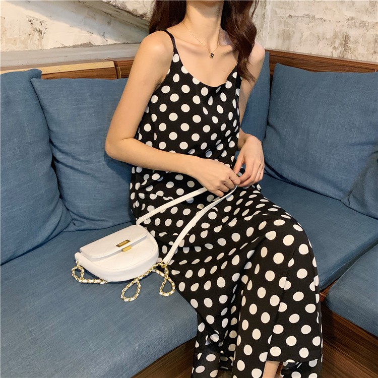 [CUCI GUDANG] Gaun suspender polkadot musim panas retro wanita Korea