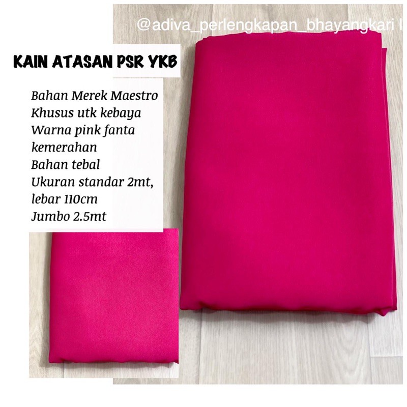 KAIN PSR YKB BHAYANGKARI WARNA PINK FANTA KEMERAHAN 2M/2,5M/3M/LURIK BAGONG/LURIK PRASOJO