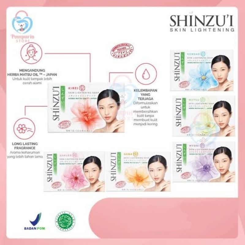 Sabun Mandi Shinzui Skin Lightening 85gr/bar soap 85gr