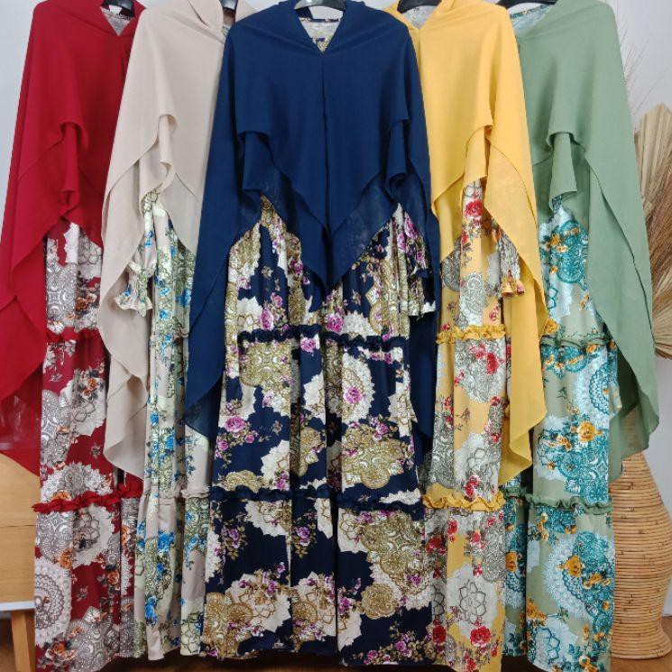 [Terhebat se-RI] HOT PROMO Gamis Misbee Mix Ceruty Set Khimar Pad Antem
