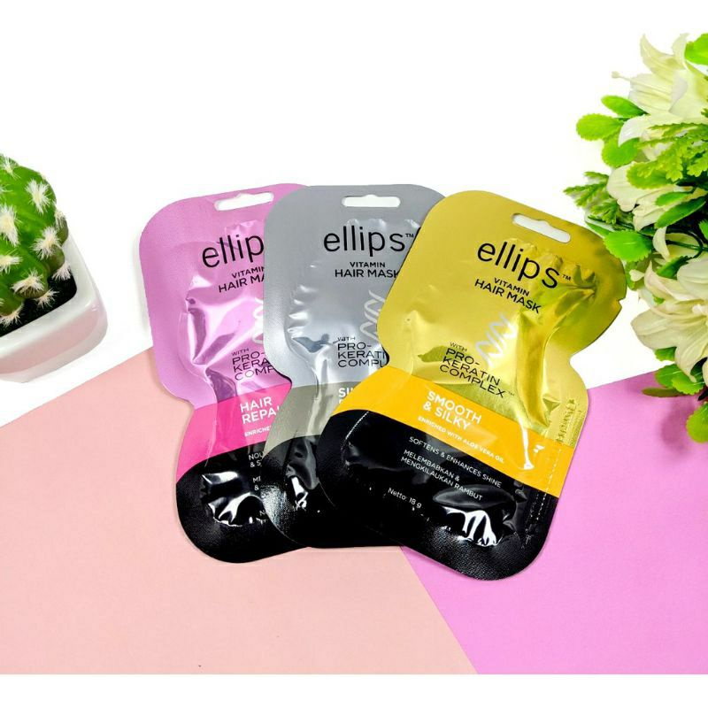 Ellips Hair Mask With Pro-Keratin Complex Sachet 20gr / Masker Vitamin Rambut Ellips Elips