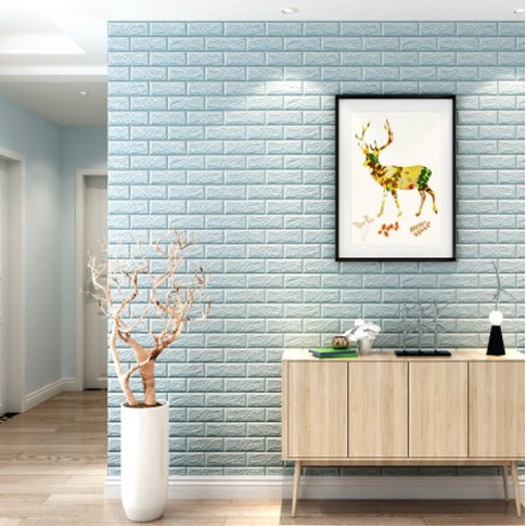 H5163 Wallpaper Dinding Foam 3D Kecil Motif Batu Bata / Stiker Dinding Mini Dekorasi-7