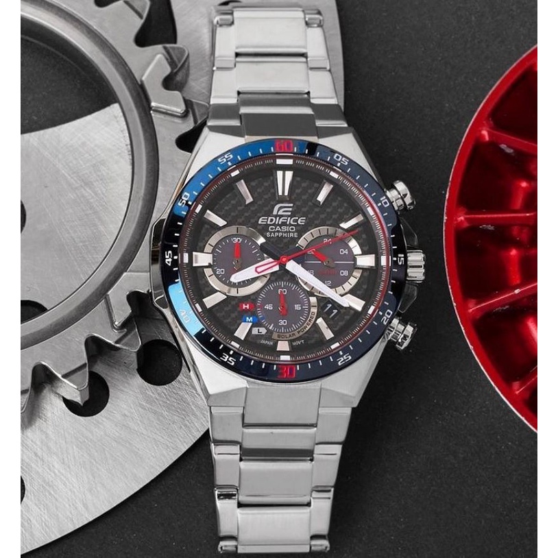 Jam Tangan Casio Edifice EFS-S520 Scuderia Toro Rosso Stainless Silver Chronograph