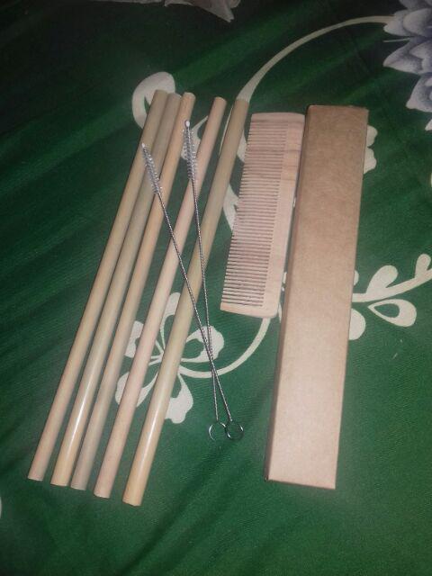 Bali Flash Sale Bamboo Straw Sikat Pembersih Sedotan Metal Stainless Logam Bambu Straw Botol Brush