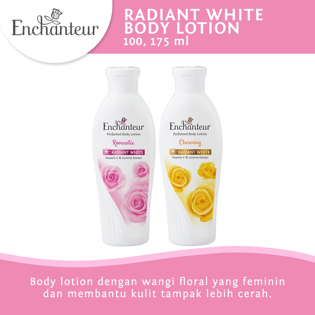 Enchanteur Whitening Body Lotion - Radiant White - 100 Ml | 175 Ml