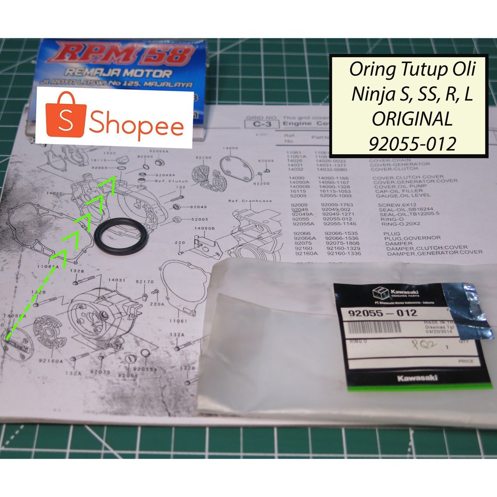 Oring Tutup Oli Ninja 2tak R RR kawasaki Original 92055-012