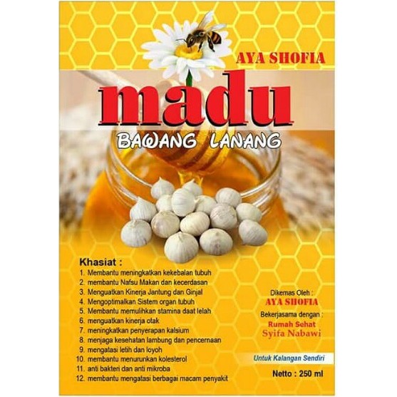 

Madu Bawang Lanang 250ml & 100% Asli