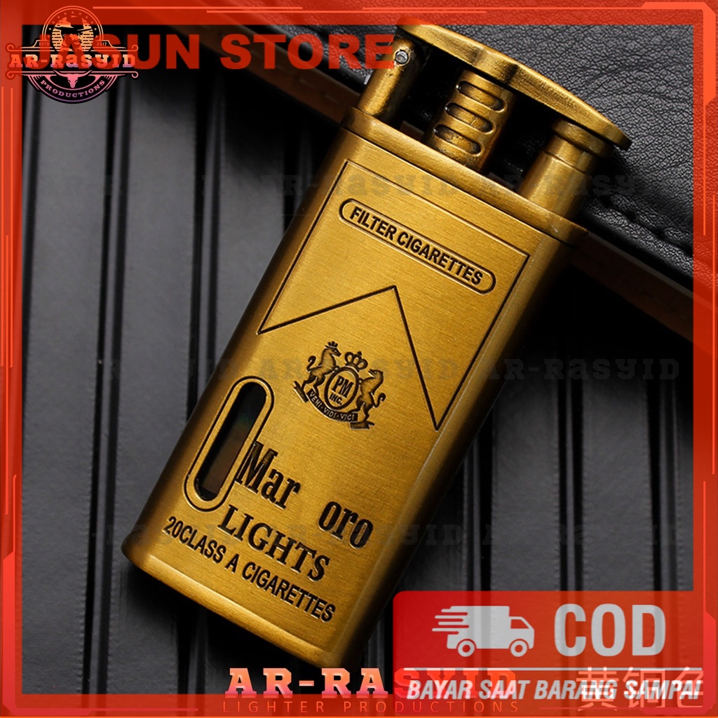 Korek Api Bara Gas Gold Motif Malboro BISA COD