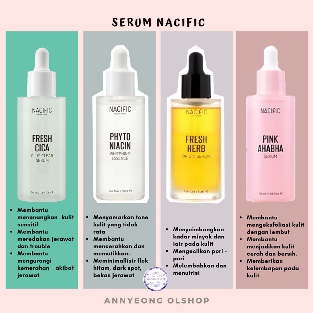 NACIFIC SERUM FRESH HERB / PHYTO NIACIN / GREEN PAIR / FRESH CICA / PINK AHABHA