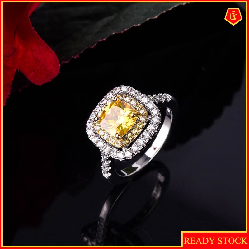 [Ready Stock]Luxury Fashion Yellow Diamond Ring