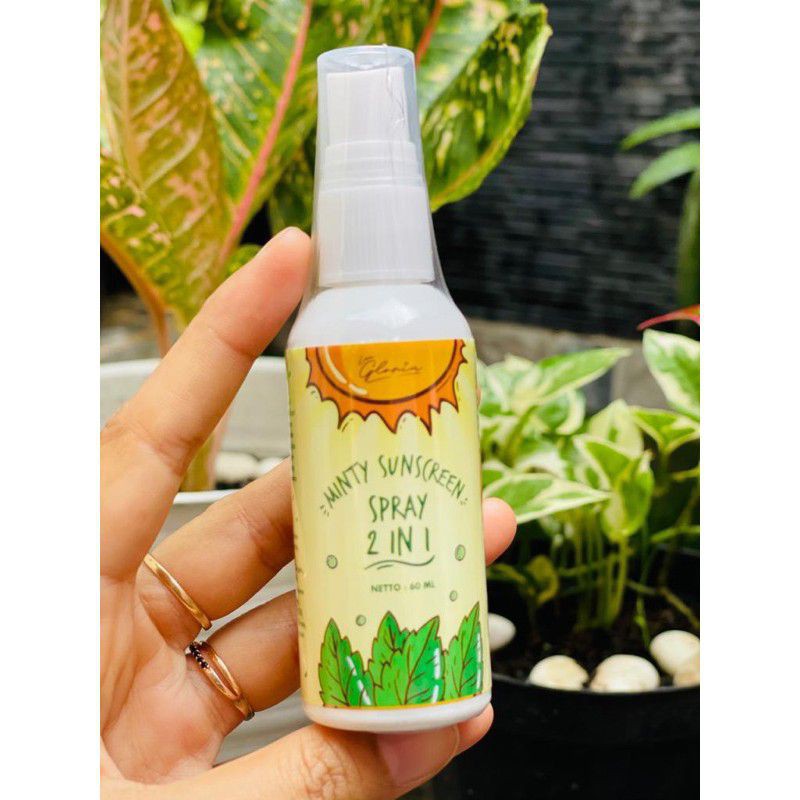 MINTY SUNSCREEN SPRAY 2IN1 BY LEA GLORIA 60ML | SUN SCREEN BLOCK SPF 30 (✔️BPOM)