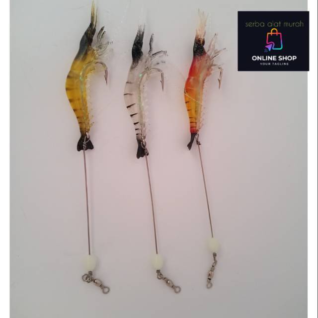 Umpan pancing udang karet 7cm umpan pancing udang tiruan umpan pancing udang buatan