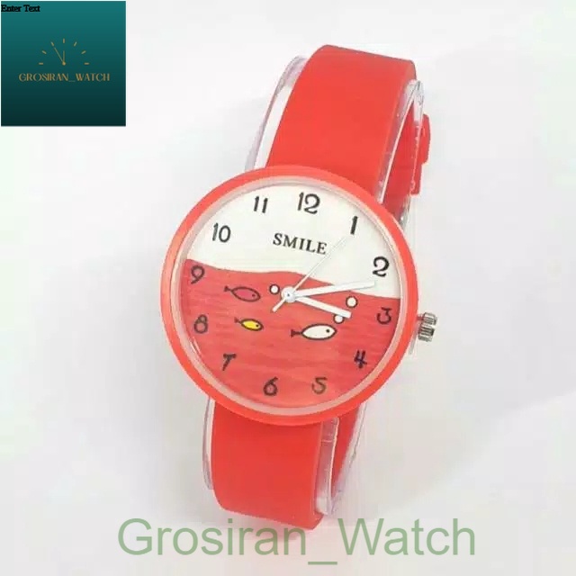 Jam Tangan Wanita/Anak-anak Fashion Korea Smile Fish Rubber [G_W]