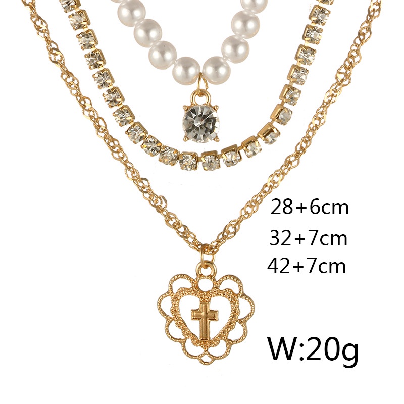 AZ168 [Cod][Ready Stock] Kalung Rantai Wanita 3 Layers Korean Style Women Necklace Aksesoris Perhiasan Cewe Multilayers