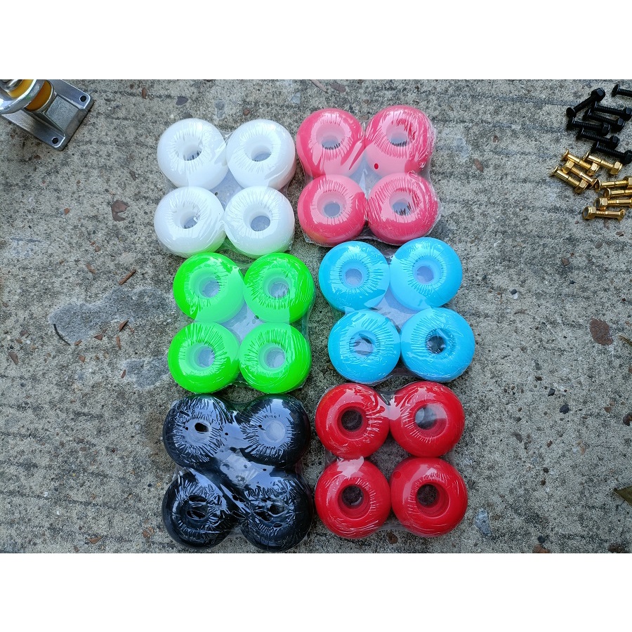 Os780 set Dek skateboard 7 plys 4 Lapis 4 Lapis Warna silver Ukuran 139mm 52mm os780