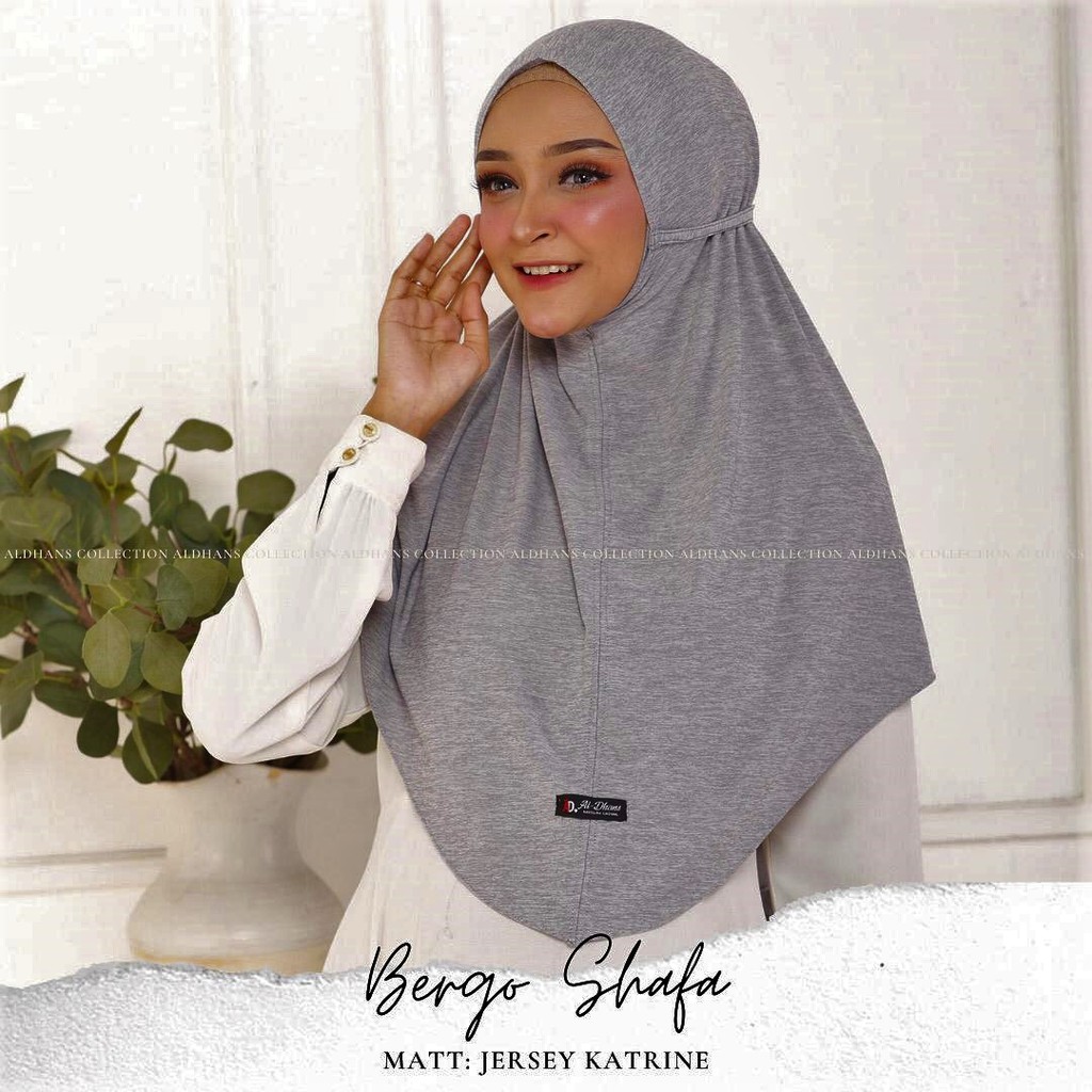 Jilbab Bergo Shafa  Matt Jersey Katrin Original By Al-Dhans-HITAM