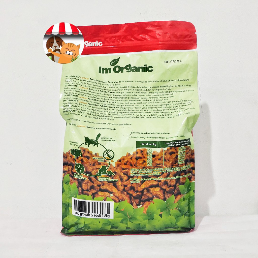Im Organic Catfood Growth and Adult 1,8 kg - Makanan Kucing Dewasa