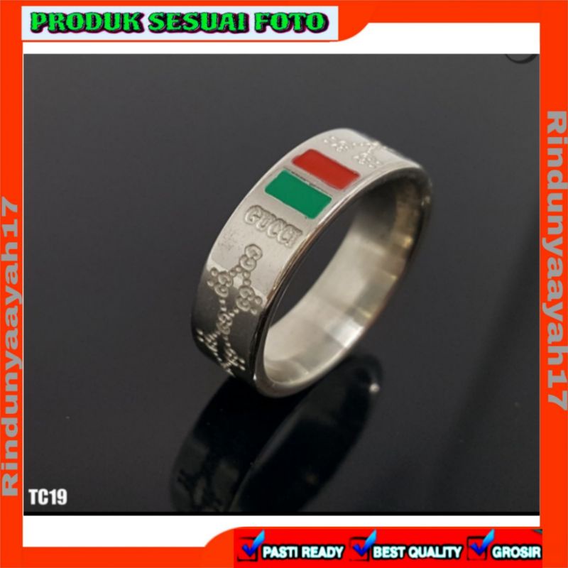 Cincin Couple Emas Branded - Perhiasan Titanium Stainless Steel - TC19