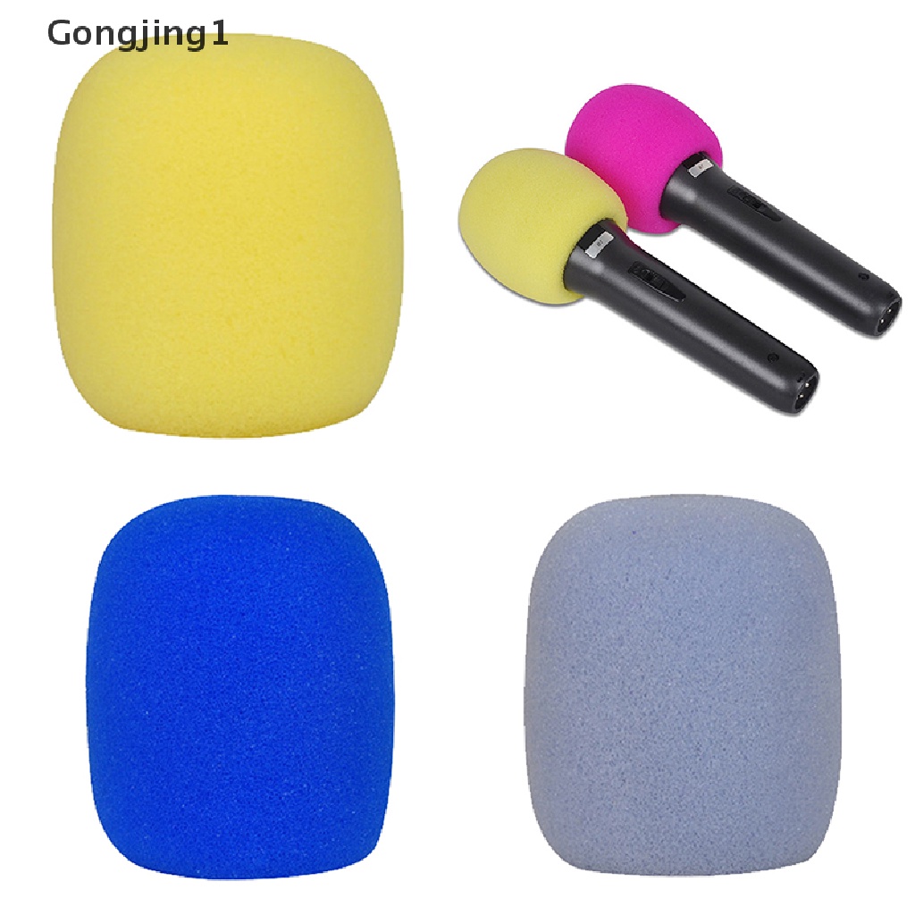 Gongjing1 Cover Pelindung Mikrofon Genggam Bahan Busa 10 Warna