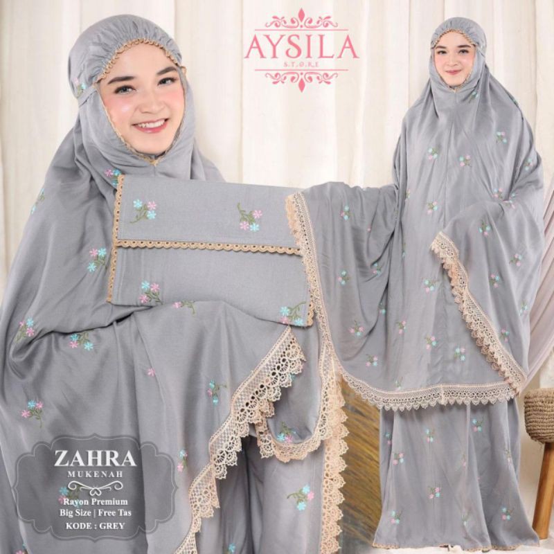 ZAHRA MUKENAH Rayon Premium Big Size Free tas by aysila