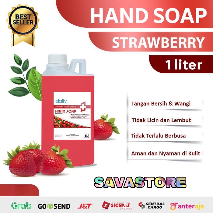 Sabun Cuci Tangan Daily Antiseptik HandSoap 1 liter wangi harum strawberry