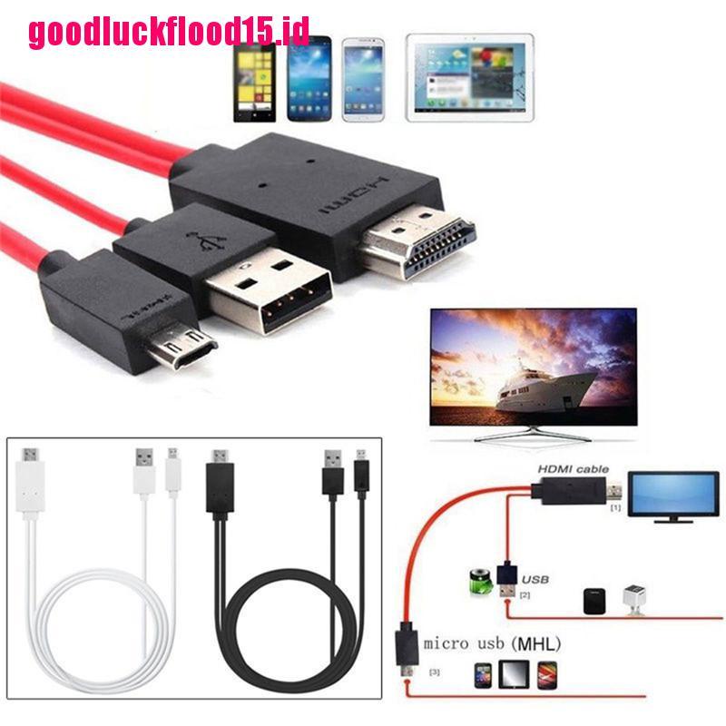 (LUCKID) Kabel Adapter Micro USB Ke HDMI 1080P HD TV Untuk Handphone Android