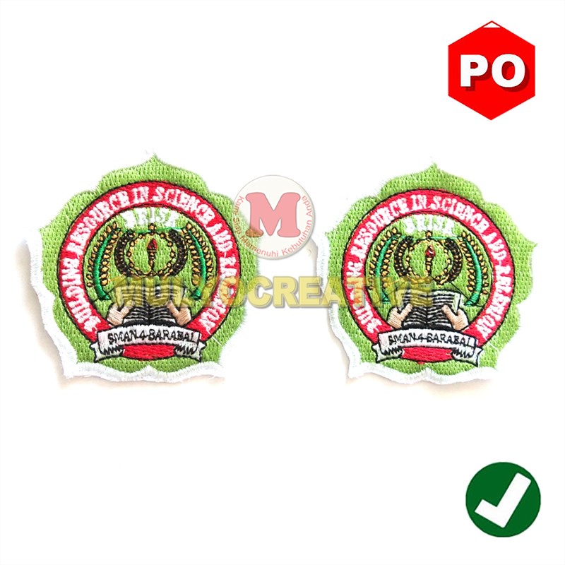 Bordir Logo Sekolah - Bordir Bed Logo Sekolah Custom Murah