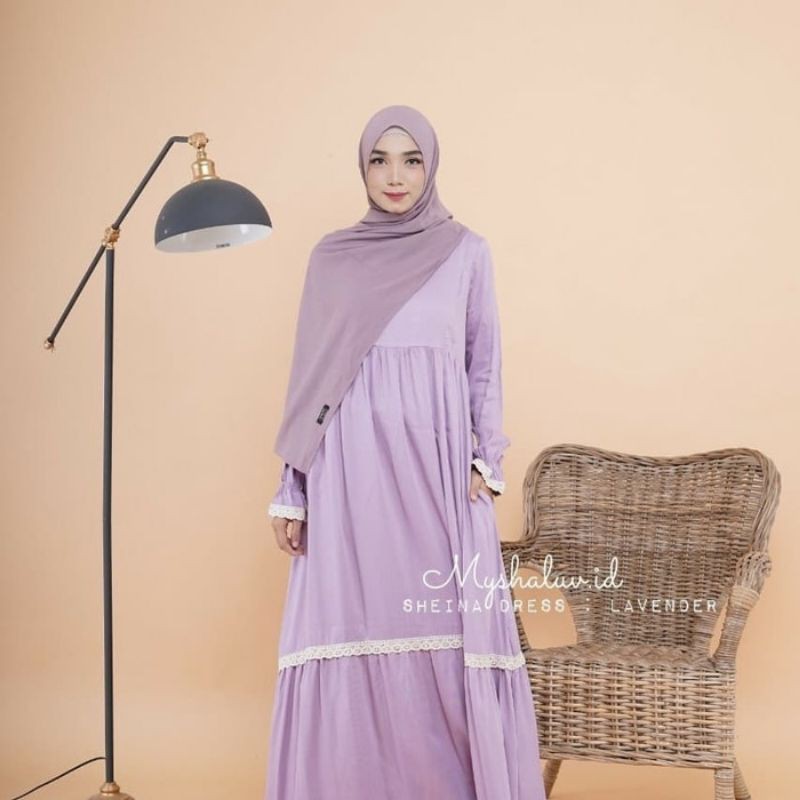 Gamis dress seinna dress mysha myshaluv warna biru telor asin size LARGE