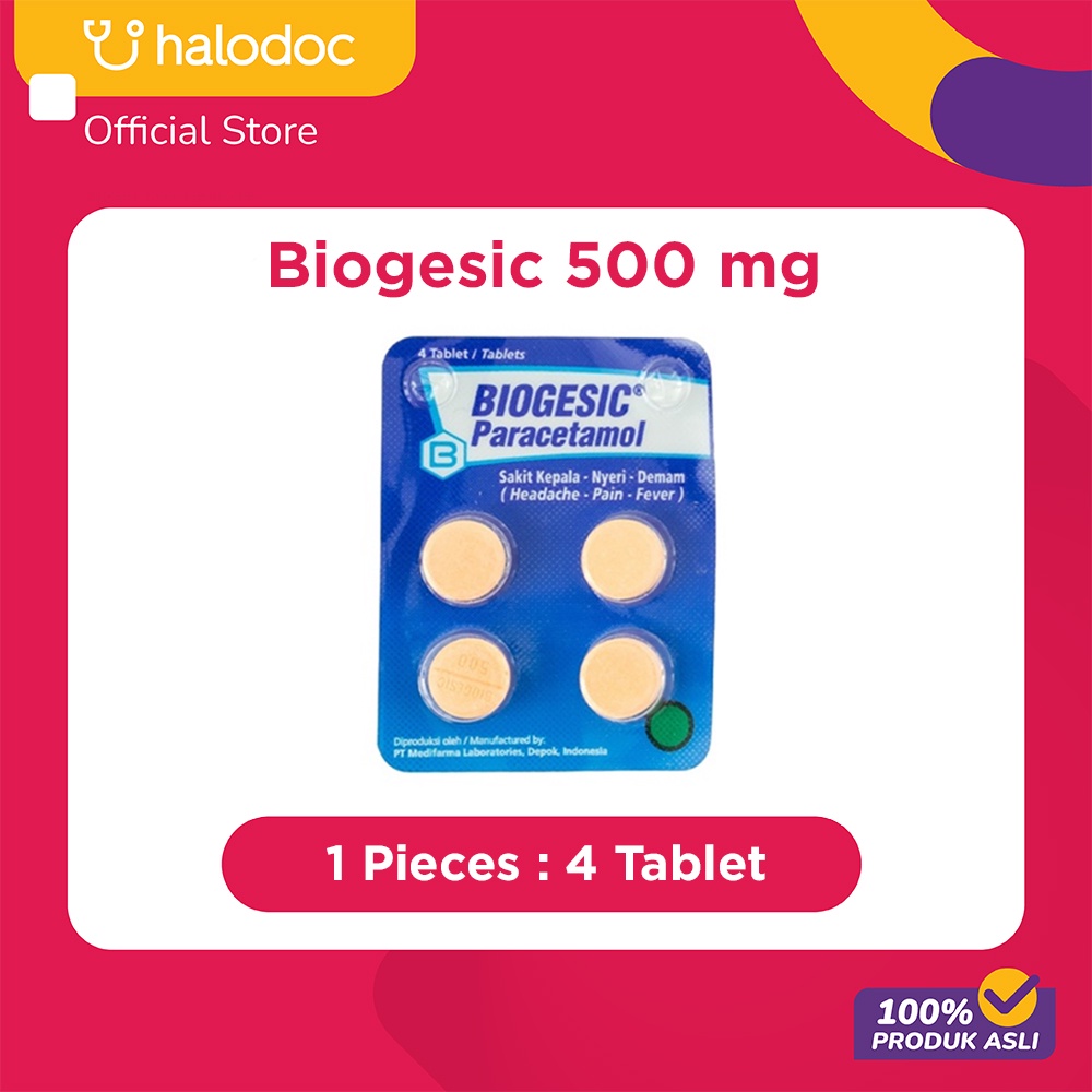 Biogesic 500 mg 4 Tablet