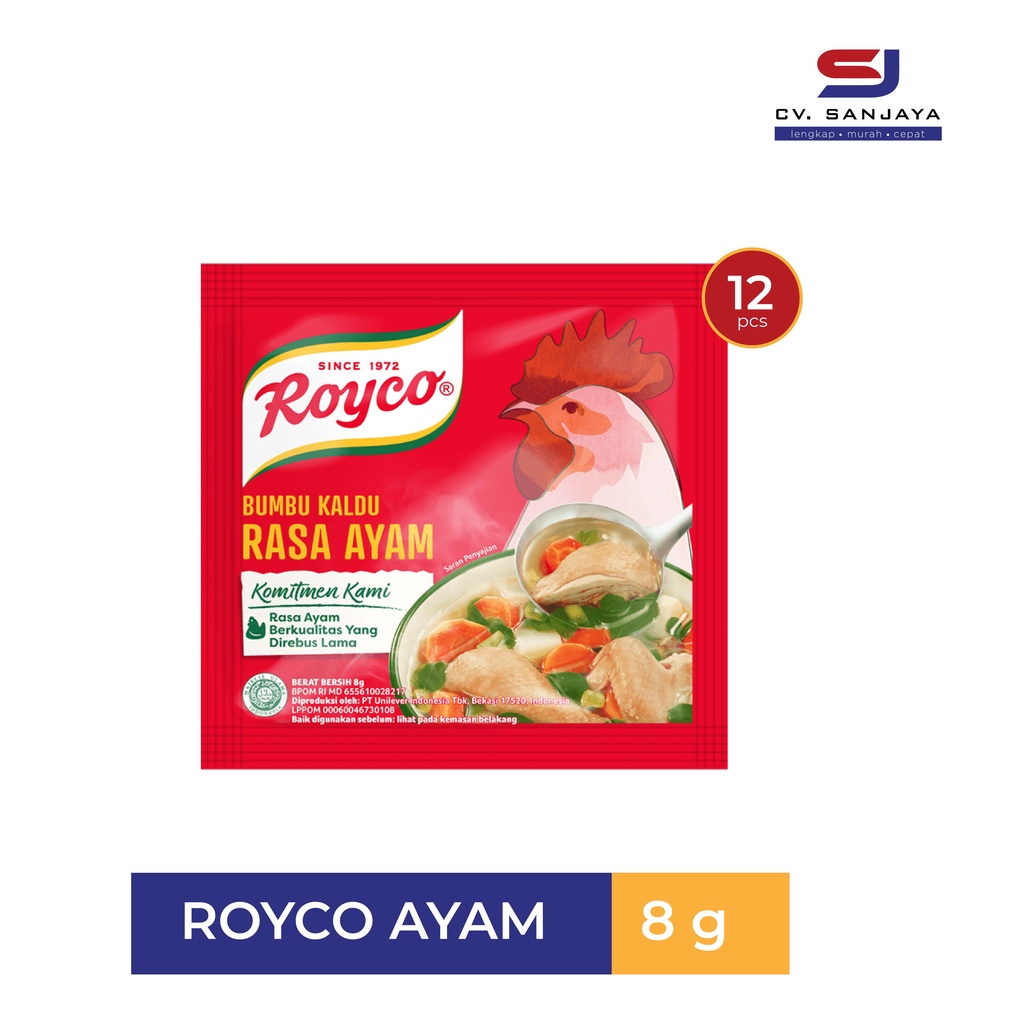 

Royco rasa ayam/sapi renceng 12 x 8 gr