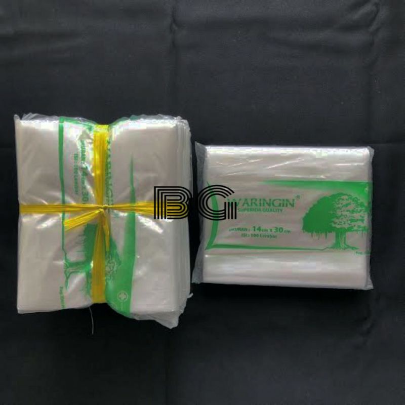 Plastik PP Bening Tipis Waringin 1KG ( 14x30 ) isi 100