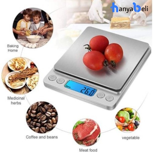 Timbangan Digital 3kg Emas Kopi Bumbu Dapur Platform Scale 0.1g Akurat